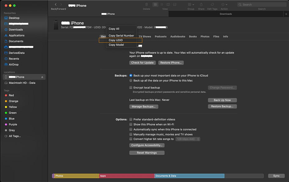 Finding the UDID using Mac